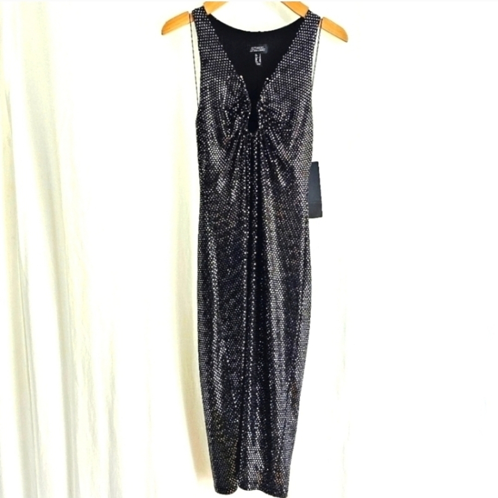 Adrianna Papell Black & Silver Sequin Sleeveless Dress